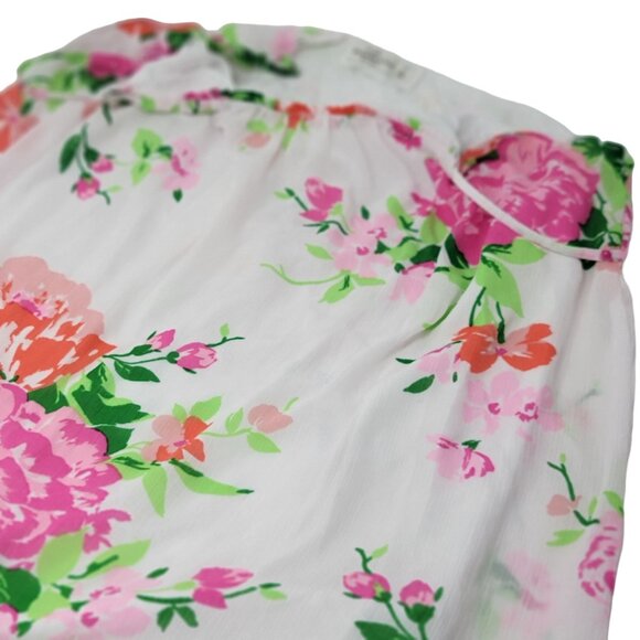 Abercrombie & Fitch Tunic‎ Top Size Large Polyester Floral Outer Cotton Lined - Picture 3 of 4